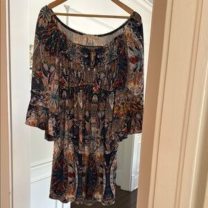 Boston Proper Brown Black Asymmetrical Sundress